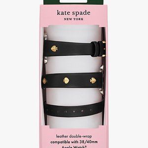 Kate Spade black double-wrap leather 38/40mm band for apple watch